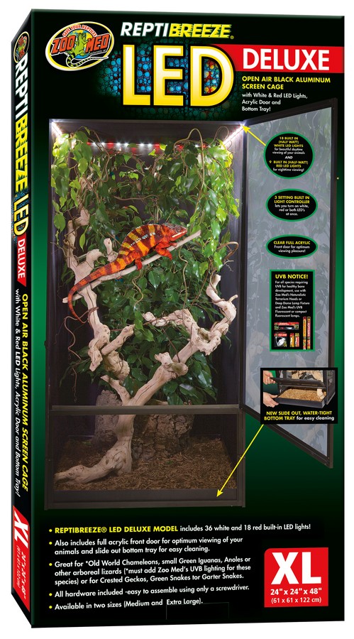 Zoo Med ReptiBreeze LED Deluxe Screen Cage 16 X 16 X 30 Medium 
